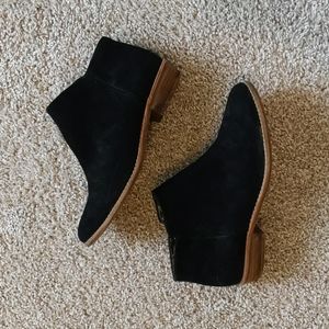Black Suede Gianni Bini Ankle Booties